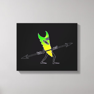 Tiki Surfer Green Canvas Print