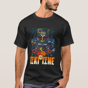 Tiki Time Aloha Hula Tiki Mask Luau Vacation Hawai T-Shirt