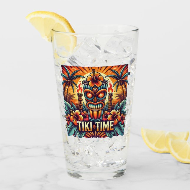 Tiki Time Glass Cup (Front Ice)