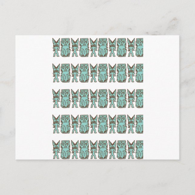 Tiki Time in Aqua Postcard (Front)