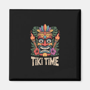Tiki Time Luau Party Tropical Summer Vibes Magnet