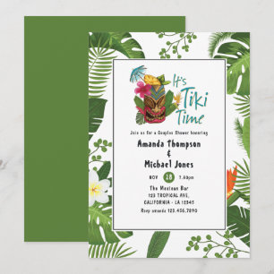 Tiki Time Luau Summer Beach Couples Shower Invitation