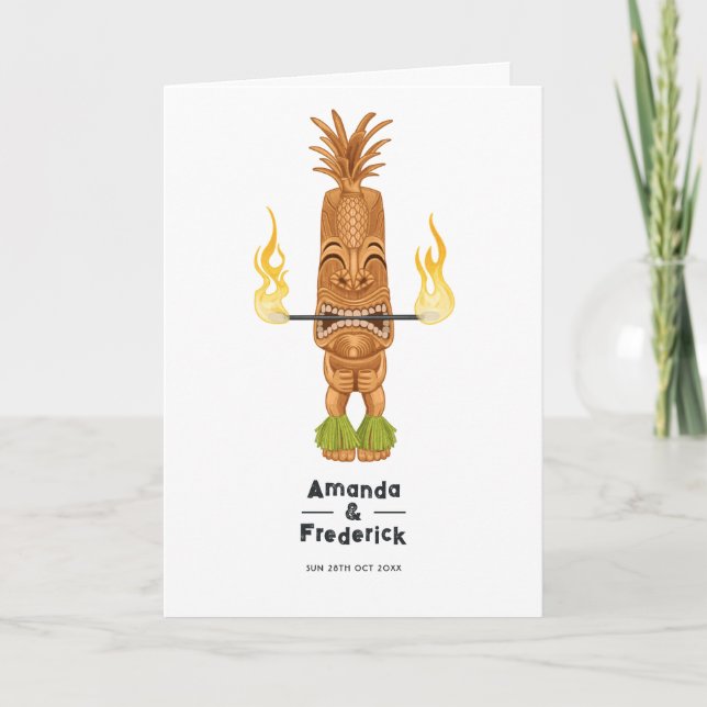 Tiki Time Luau Summer Beach Wedding Programme (Front)