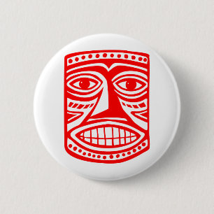 Tiki Toby - Red 6 Cm Round Badge