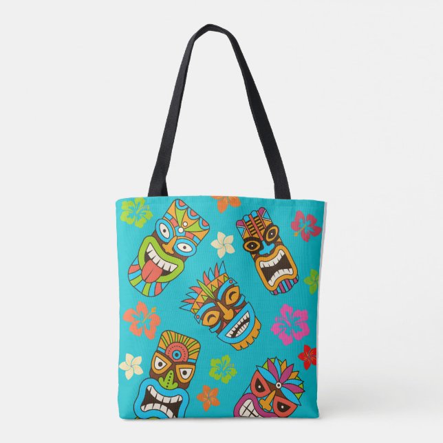 Tiki Totem Face Tote Bag (Back)