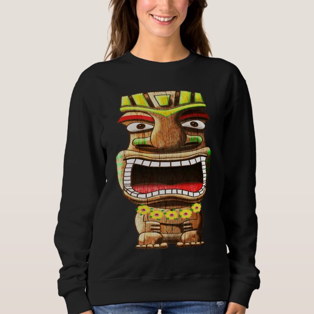 Tiki Totem Polynesian Hawaii Mythology Sweatshirt (Front)