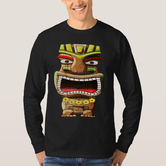 Tiki Totem Polynesian Hawaii Mythology T-Shirt (Front)