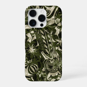 Tiki Trader Hawaiian Olive and Khaki iPhone 16 Pro Case