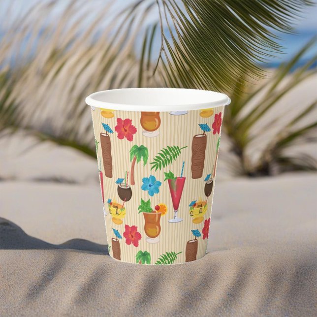 Tiki Tropical Cocktails Paper Cups (Creator Uploaded)