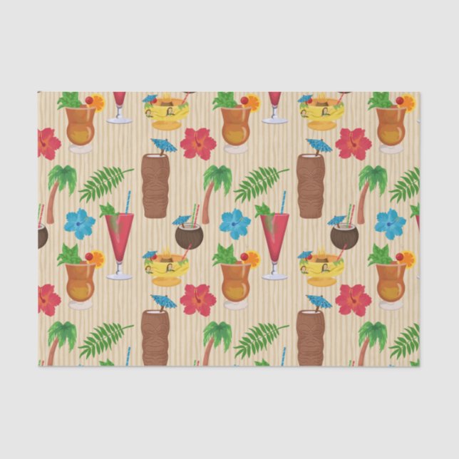 Tiki Tropical Cocktails Tissue Paper (Front)