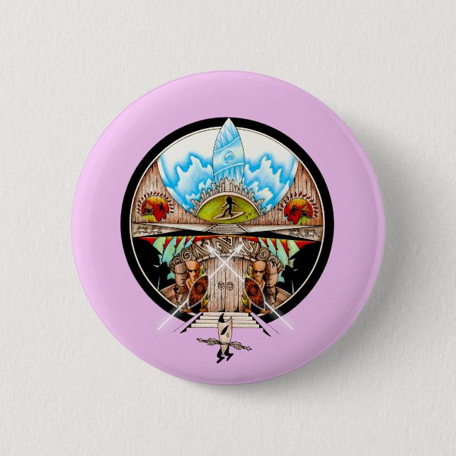 Tiki Village 6 Cm Round Badge (Front)