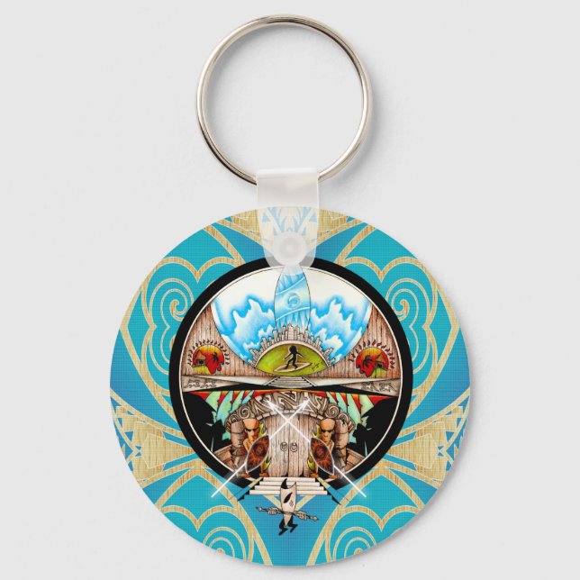 Tiki Village Key Ring (Front)