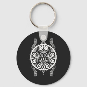 Tiki Warrior Turtle Tattoo Key Ring