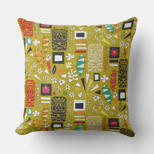 tiki yellow cushion (Front)