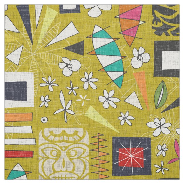 tiki yellow fabric (Swatch)