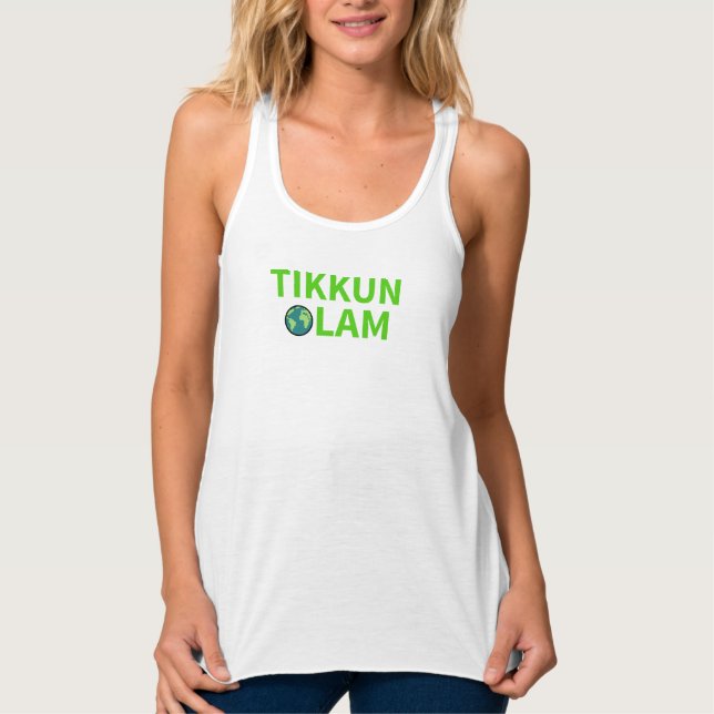 Tikkun Olam Jewish Repair World Eco Mitzvah Singlet (Front)
