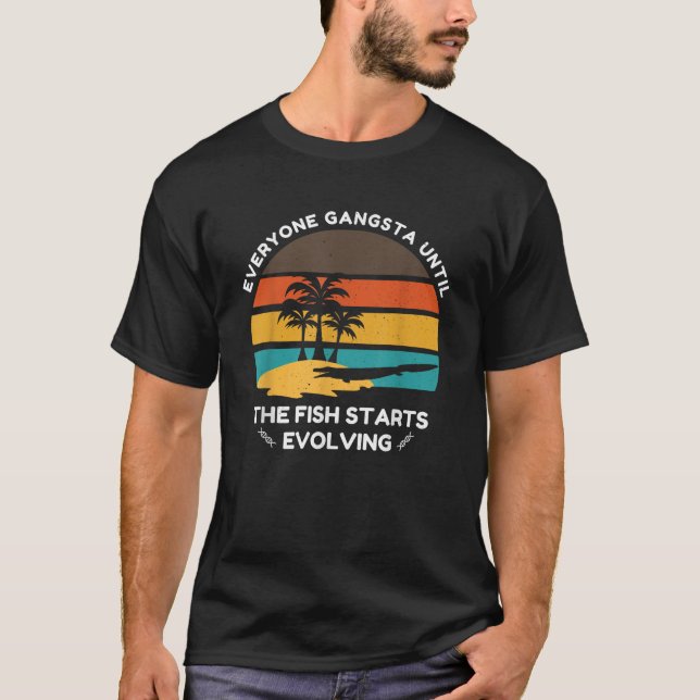 Tiktaalik Meme Fish Ancestor Evolution T-Shirt (Front)