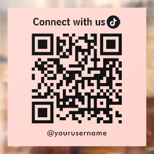 Tiktok Connect With Us Qr Code Blush Pink