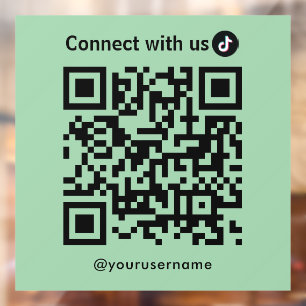 Tiktok Connect With Us Qr Code Mint Green