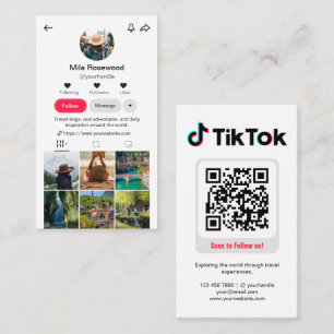 Tiktok Profile Photo Grid Follow Me QR code Business Card