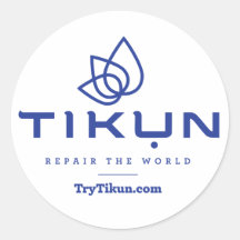 Tikun Blue On White Sticker