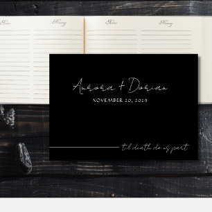 Til Death Black Elegant Wedding Guest Book