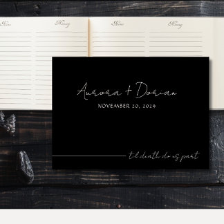 Til Death Black Elegant Wedding Guest Book