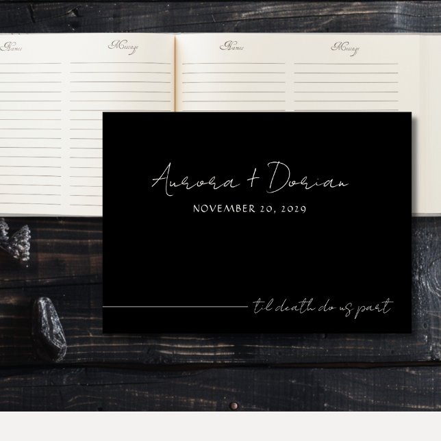 Til Death Black Elegant Wedding Guest Book (Creator Uploaded)