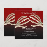 Til Death Blood Red Skeleton Gold Wedding Marriage