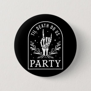 Til Death Do Party Retro Halloween Bachelorette 6 Cm Round Badge