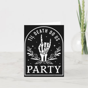 Til Death Do Party Retro Halloween Bachelorette Card