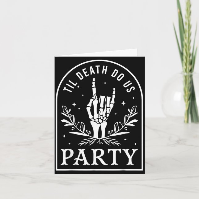 Til Death Do Party Retro Halloween Bachelorette Card (Front)