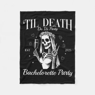 Til Death Do Party Retro Halloween Bachelorette Fleece Blanket