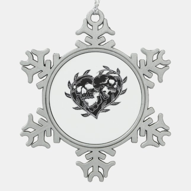 Til Death Do Us Classic Snowflake Pewter Christmas Ornament (Front)