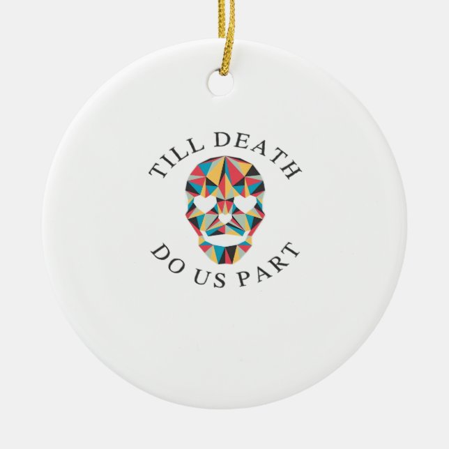 Til Death Do Us Funny & Classic Halloween Ceramic Tree Decoration (Front)