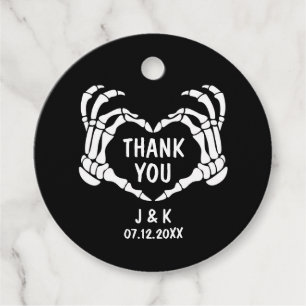 Til Death Do Us Part Black Wedding Thank You Favour Tags