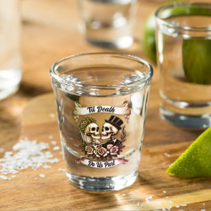 Til Death Do Us Part: Bride & Groom Skeleton Shot Glass
