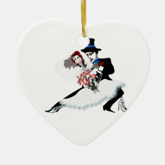 'Til Death Do Us Part - Day of the Dead wedding Ceramic Tree Decoration
