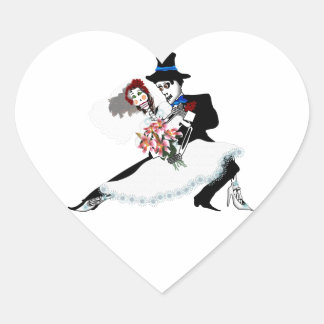 'Til Death Do Us Part - Day of the Dead wedding Heart Sticker