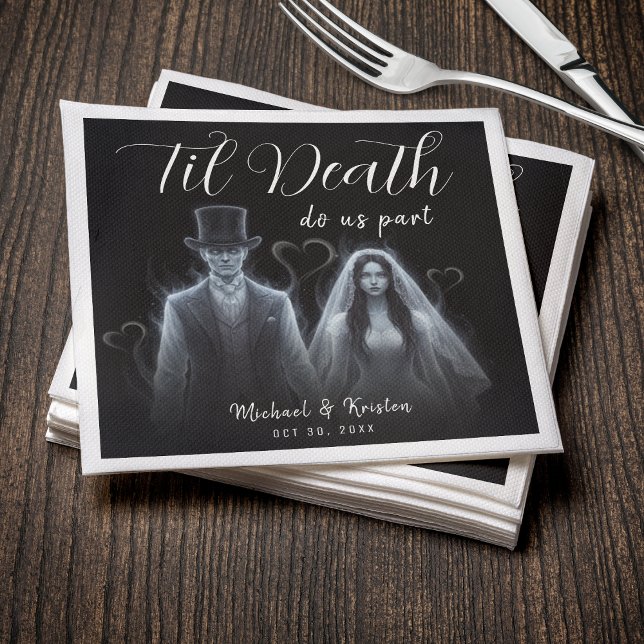 Til Death Do Us Part Ghost Gothic Wedding Napkin (Til Death Do Us Part Ghost Gothic Wedding Napkins
)