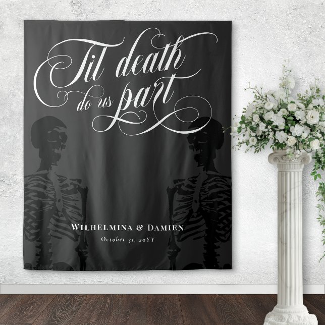 Til Death Do Us Part Goth Wedding Backdrop Tapestry (Creator Uploaded)