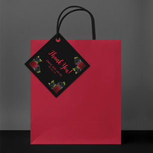 Til Death Do Us Part Gothic Black and Red Rose Favour Tags