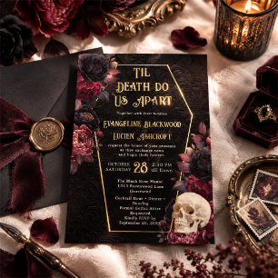 Til Death Do Us Part Gothic Floral Photo Wedding
