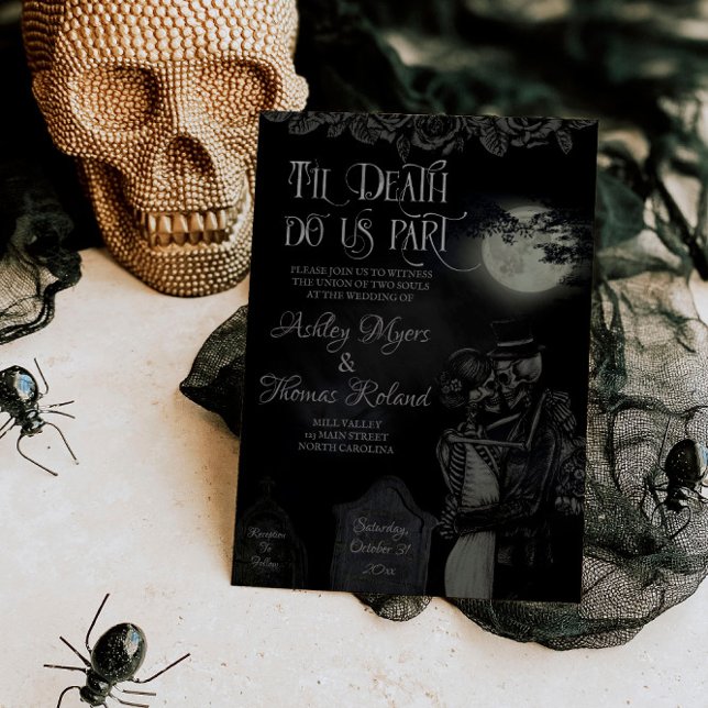 Til Death Do Us Part Gothic Halloween Wedding Invitation (Creator Uploaded)