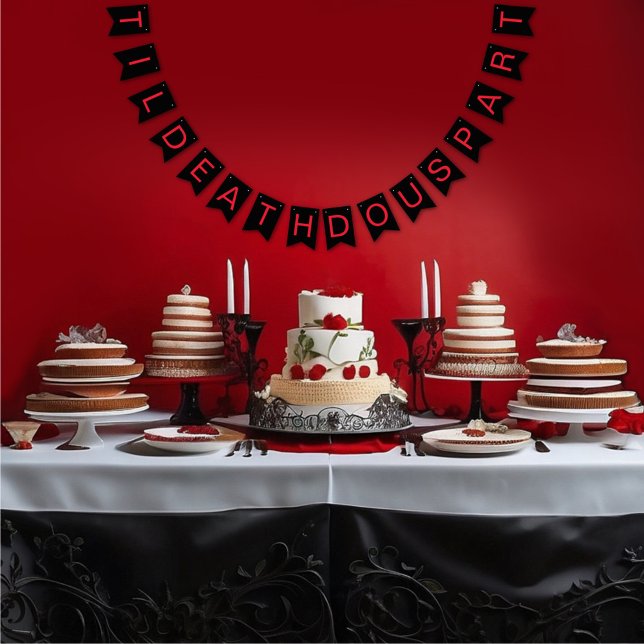 Til Death Do Us Part Gothic Moody Black and Red  Bunting (Creator Uploaded)