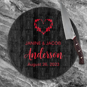 Til Death Do Us Part Gothic Red and Black Cutting Board