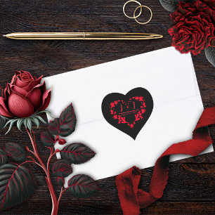 Til Death Do Us Part Gothic Red Heart Wedding Sticker