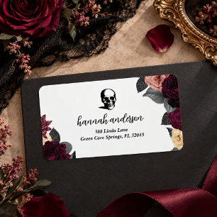 Til Death Do Us Part Gothic Wedding Return Address Label