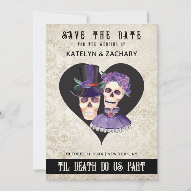 Til Death Do Us Part Halloween Save The Date (Front)