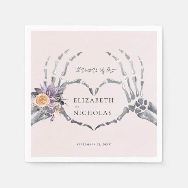 'Til Death Do Us Part | Halloween Wedding Napkin (Front)